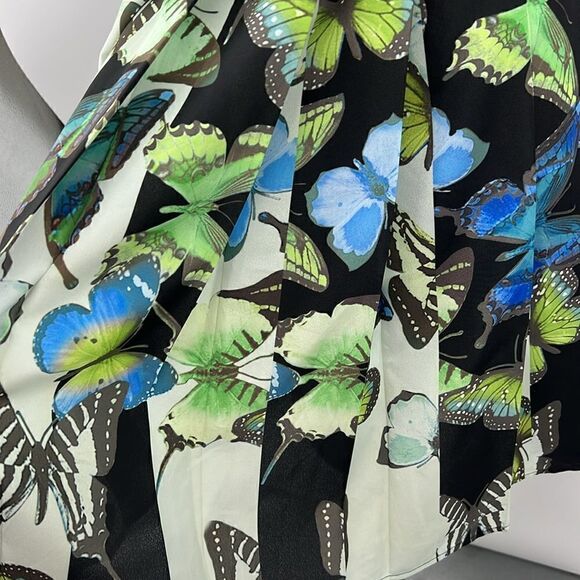 Ted Baker pleated XS butterfly print sleeveless dress - Picture 3 of 8